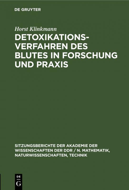 Cover-Bild Detoxikationsverfahren des Blutes in Forschung und Praxis