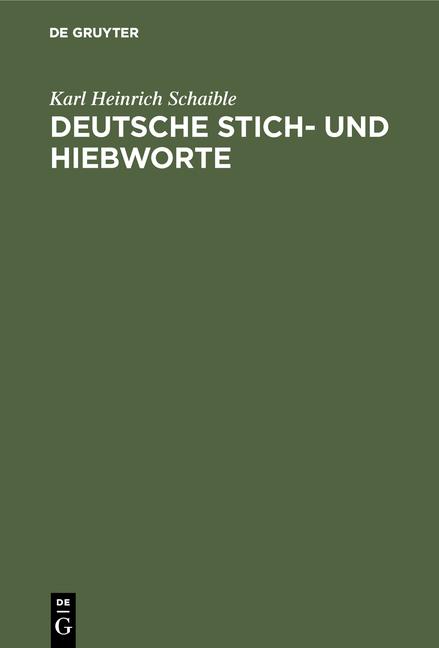 Cover-Bild Deutsche Stich- und Hiebworte