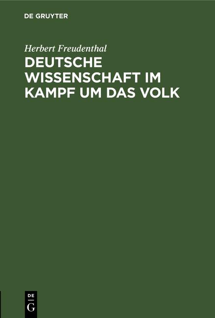 Cover-Bild Deutsche Wissenschaft im Kampf um das Volk