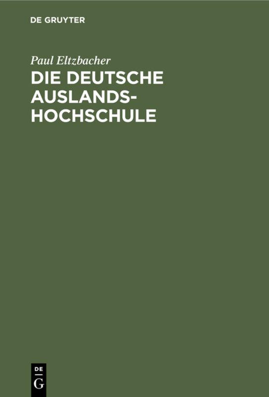 Cover-Bild Die deutsche Auslandshochschule