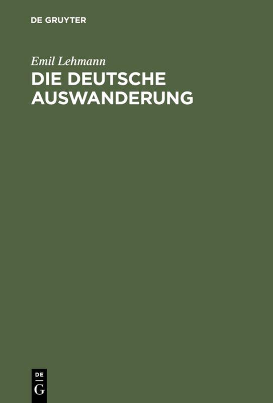 Cover-Bild Die deutsche Auswanderung