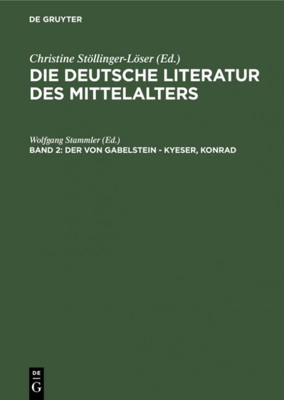 Cover-Bild Die deutsche Literatur des Mittelalters / Der von Gabelstein - Kyeser, Konrad