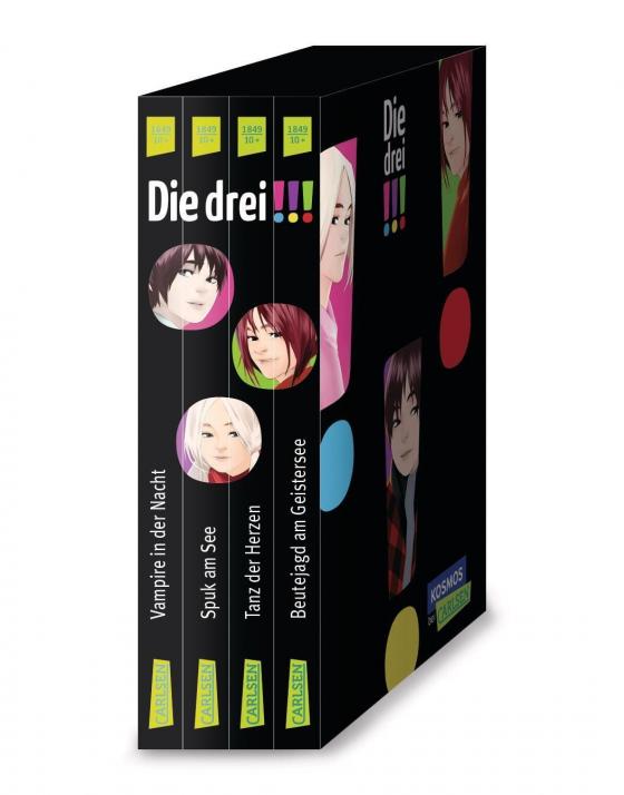 Cover-Bild Die drei !!!: 4 Bände im Schuber (Spuk am See, Vampire in der Nacht, Tanz der Herzen, Beutejagd am Geistersee)