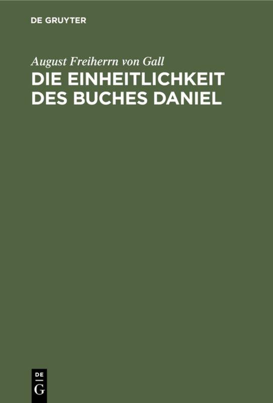 Cover-Bild Die Einheitlichkeit des Buches Daniel