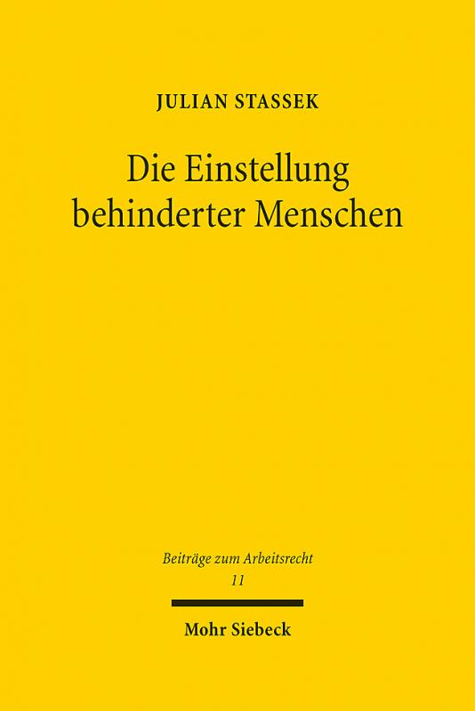Cover-Bild Die Einstellung behinderter Menschen