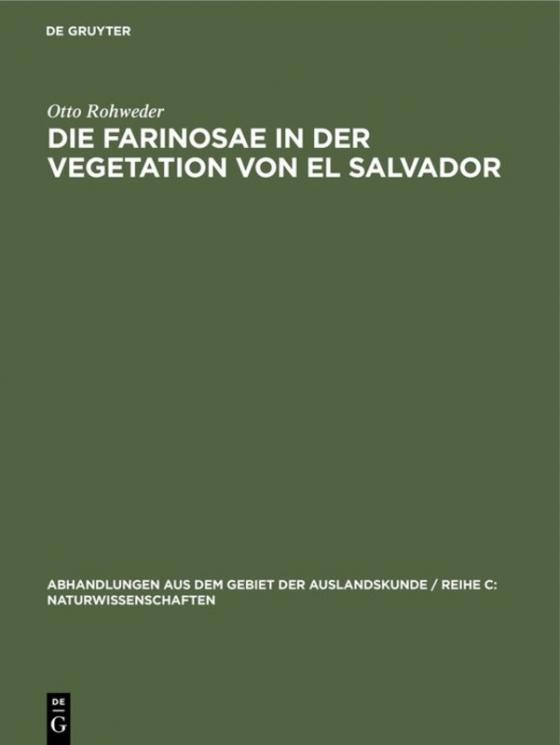 Cover-Bild Die Farinosae in der Vegetation von El Salvador
