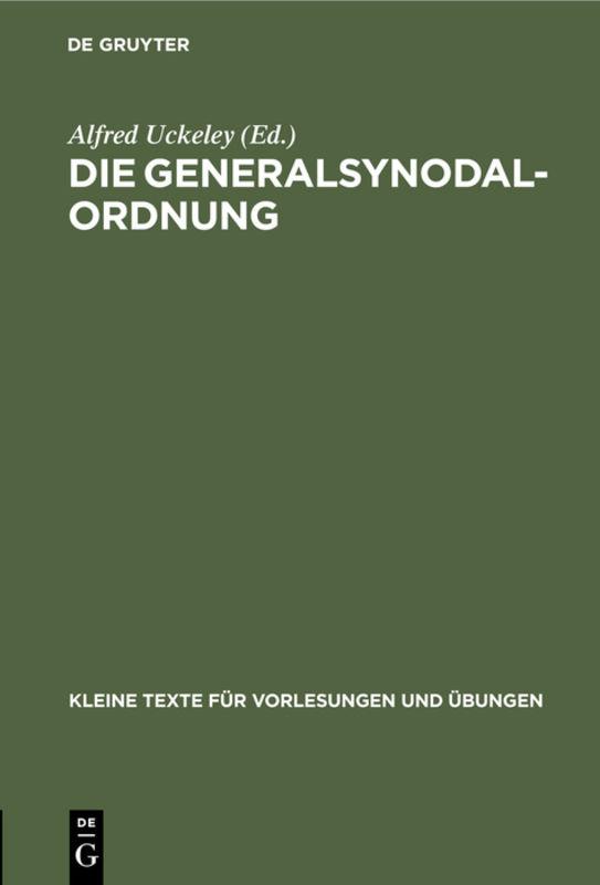 Cover-Bild Die Generalsynodal-Ordnung