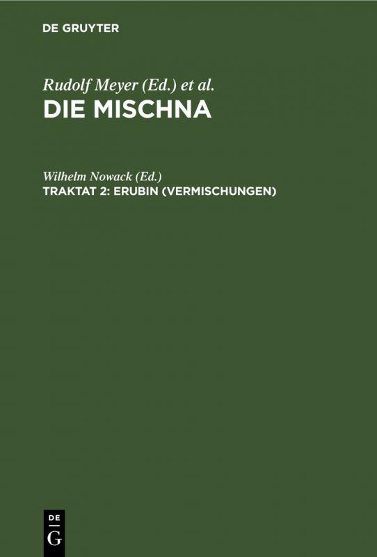 Cover-Bild Die Mischna. Mo'ed / Erubin (Vermischungen)