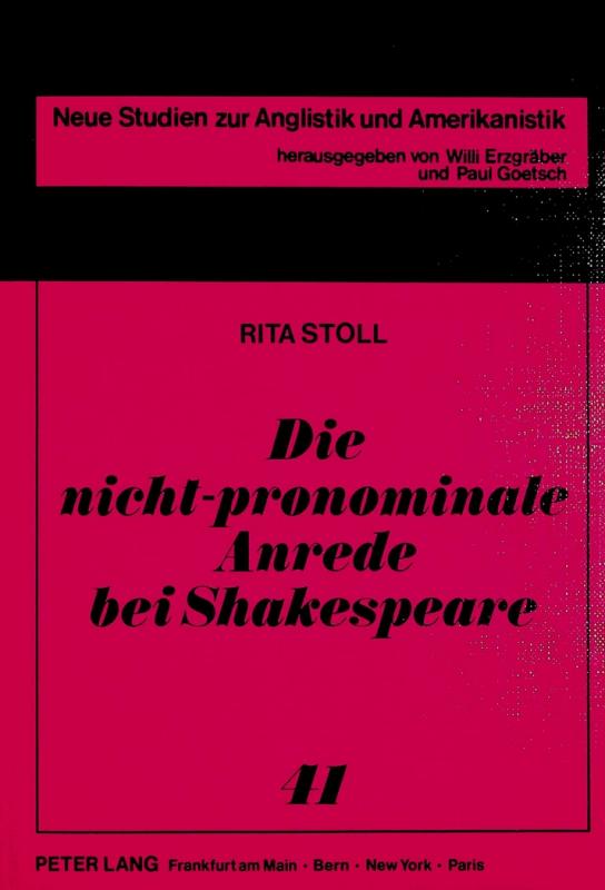 Cover-Bild Die nicht-pronominale Anrede bei Shakespeare