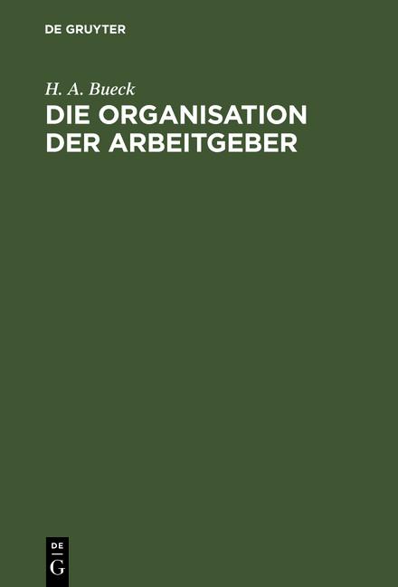 Cover-Bild Die Organisation der Arbeitgeber