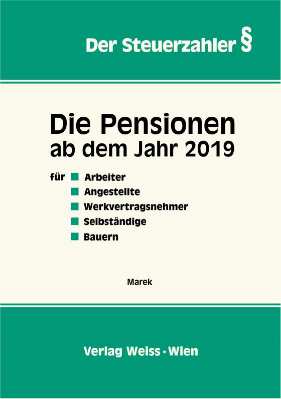Cover-Bild Die Pensionen ab dem Jahr 2019