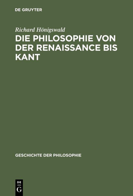 Cover-Bild Die Philosophie von der Renaissance bis Kant