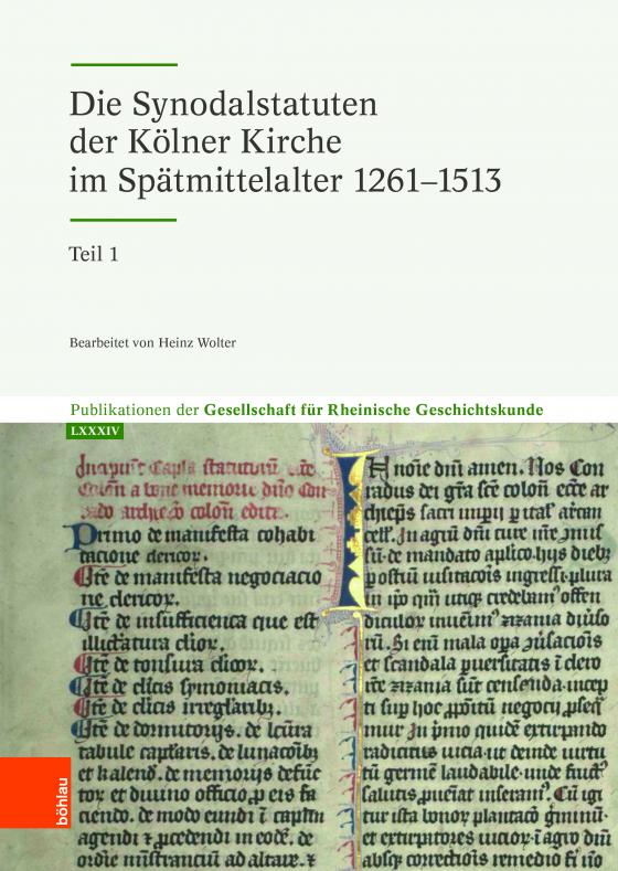 Cover-Bild Die Synodalstatuten der Kölner Kirche im Spätmittelalter 1261-1513