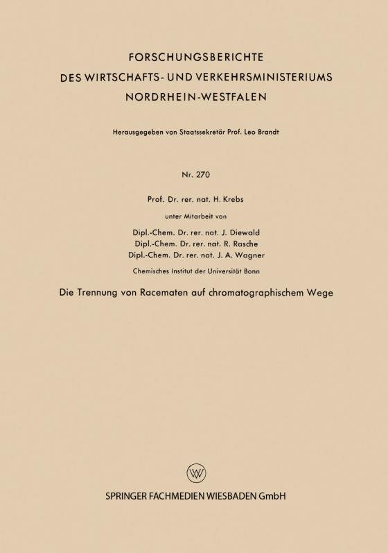 Cover-Bild Die Trennung von Racematen auf chromatographischem Wege