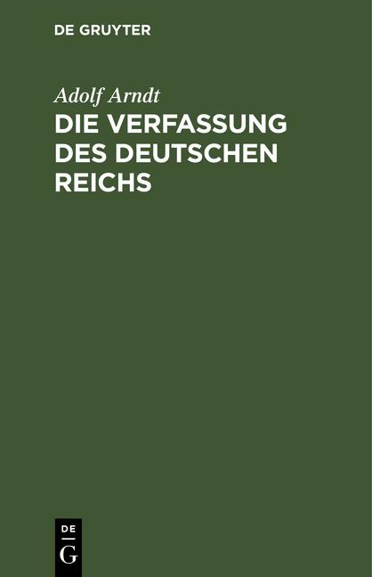 Cover-Bild Die Verfassung des Deutschen Reichs