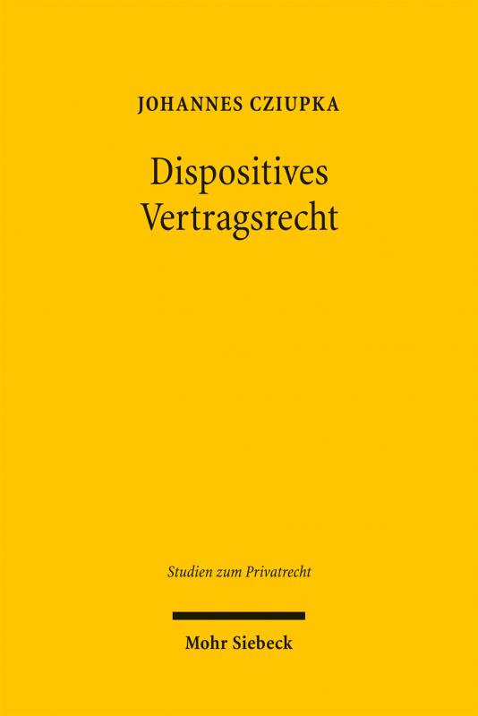 Cover-Bild Dispositives Vertragsrecht