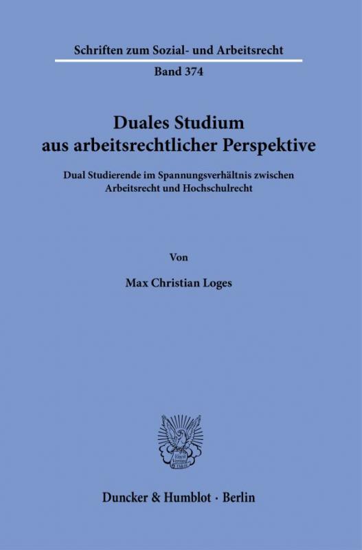 Cover-Bild Duales Studium aus arbeitsrechtlicher Perspektive.
