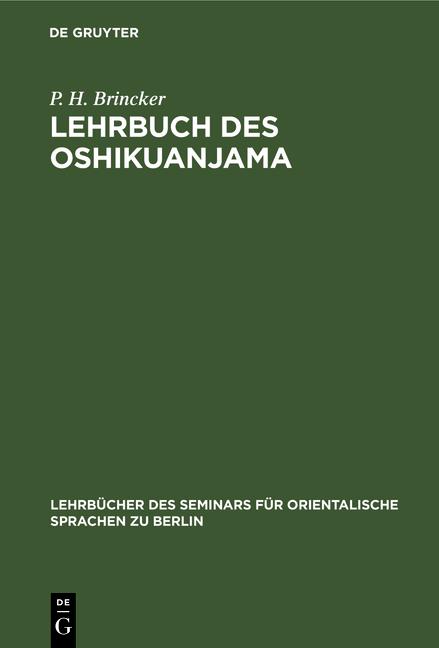 Cover-Bild Eehnrbuch des Oshikuanjama
