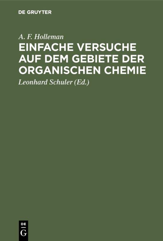 Cover-Bild Einfache Versuche auf dem Gebiete der organischen Chemie