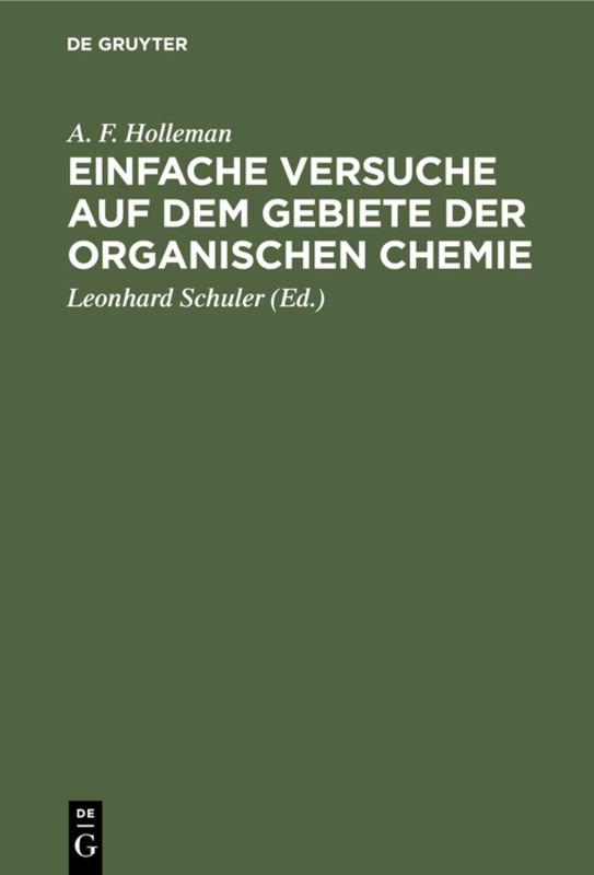 Cover-Bild Einfache Versuche auf dem Gebiete der organischen Chemie