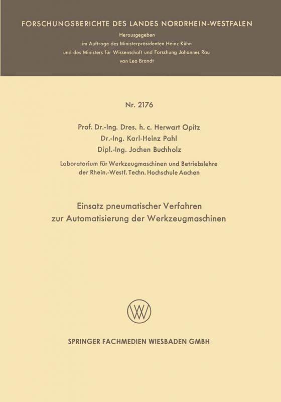 Cover-Bild Einsatz pneumatischer Verfahren zur Automatisierung der Werkzeugmaschinen