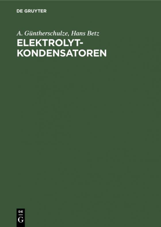Cover-Bild Elektrolytkondensatoren