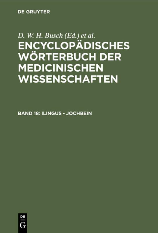 Cover-Bild Encyclopädisches Wörterbuch der medicinischen Wissenschaften / Ilingus - Jochbein