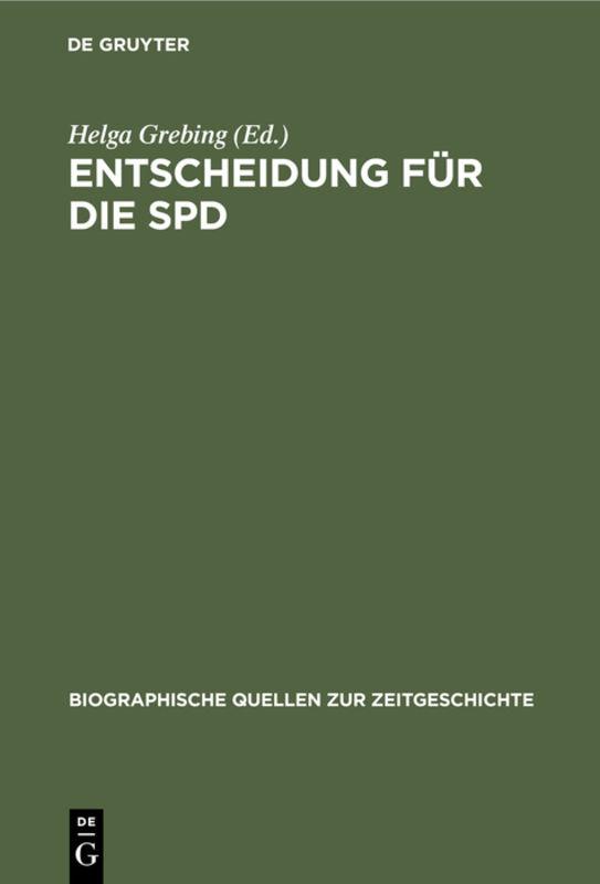 Cover-Bild Entscheidung für die SPD