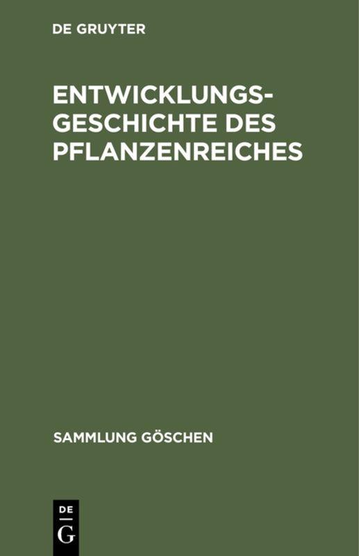 Cover-Bild Entwicklungsgeschichte des Pflanzenreiches