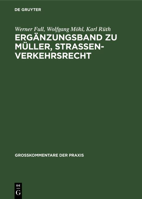 Cover-Bild Ergänzungsband zu Müller, Straßenverkehrsrecht