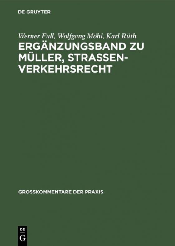 Cover-Bild Ergänzungsband zu Müller, Straßenverkehrsrecht