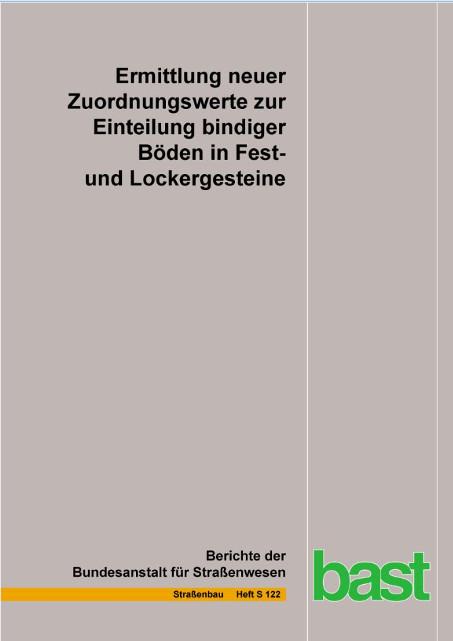 Cover-Bild Ermittlung neuer Zuordnungswerte zur Einteilung bindiger Böden in Fest- und Lockergesteine