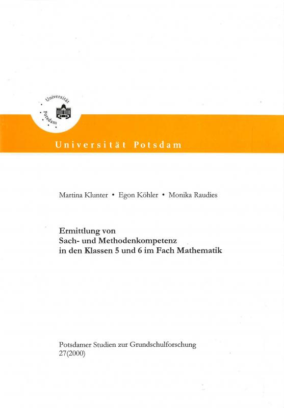 Cover-Bild Ermittlung von Sach- und Methodenkompetenz im Fach Mathematik in den Klassen 5 und 6