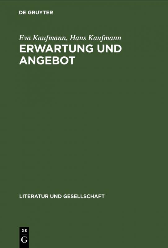 Cover-Bild Erwartung und Angebot