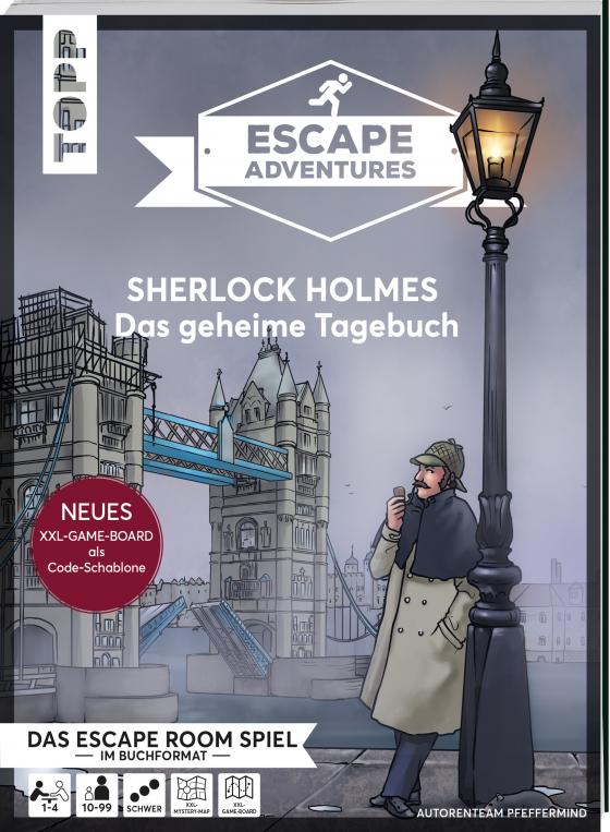 Cover-Bild Escape Adventures – Sherlock Holmes: Das geheime Tagebuch (NEUE Codeschablone für mehr Rätselspaß)