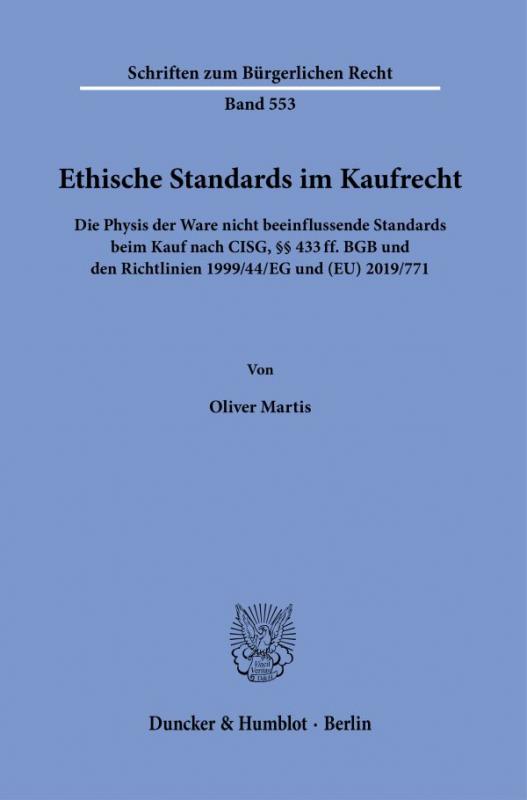 Cover-Bild Ethische Standards im Kaufrecht.