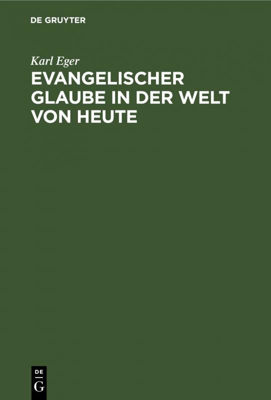 Cover-Bild Evangelischer Glaube in der Welt von heute