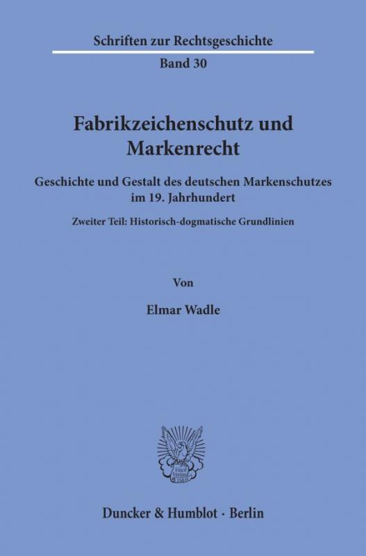 Cover-Bild Fabrikzeichenschutz und Markenrecht.