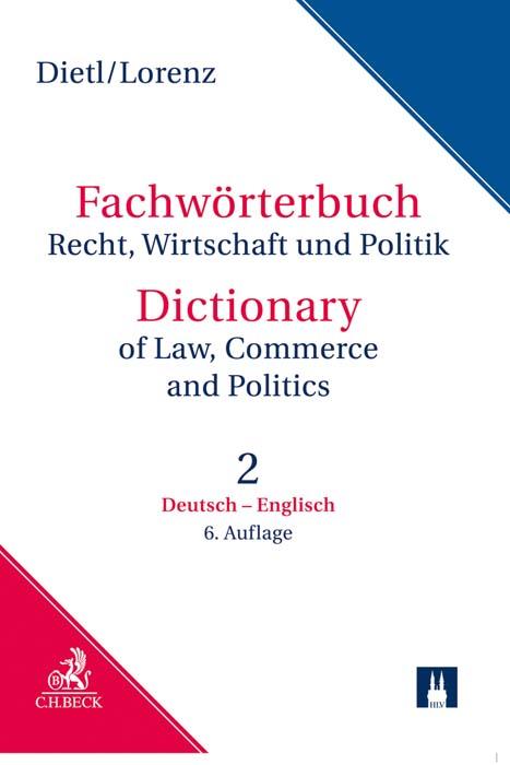Cover-Bild Fachwörterbuch Recht, Wirtschaft und Politik Band 2: Deutsch - Englisch