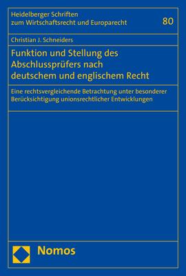 Cover-Bild Funktion und Stellung des Abschlussprüfers nach deutschem und englischem Recht