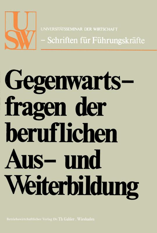 Cover-Bild Gegenwartsfragen der beruflichen Aus- und Weiterbildung
