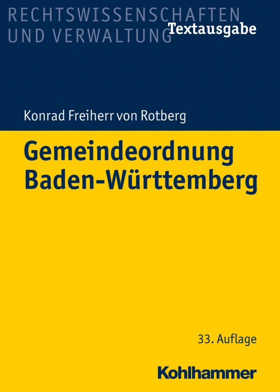 Cover-Bild Gemeindeordnung Baden-Württemberg