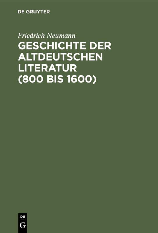 Cover-Bild Geschichte der altdeutschen Literatur (800 bis 1600)
