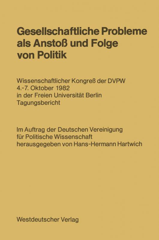 Cover-Bild Gesellschaftliche Probleme als Anstoß und Folge von Politik