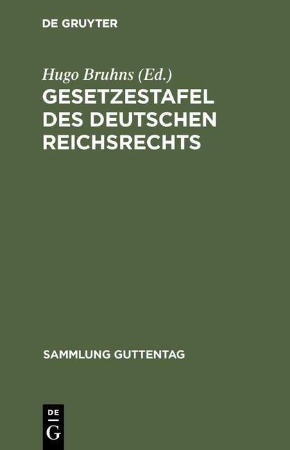 Cover-Bild Gesetzestafel des deutschen Reichsrechts
