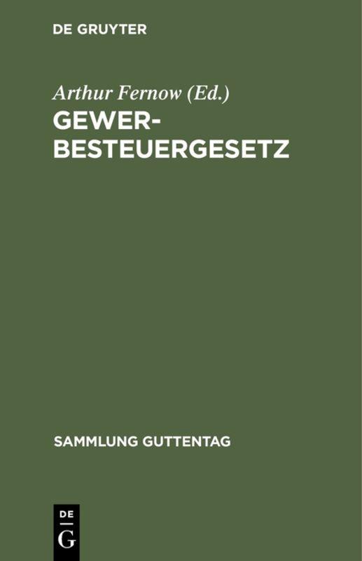 Cover-Bild Gewerbesteuergesetz