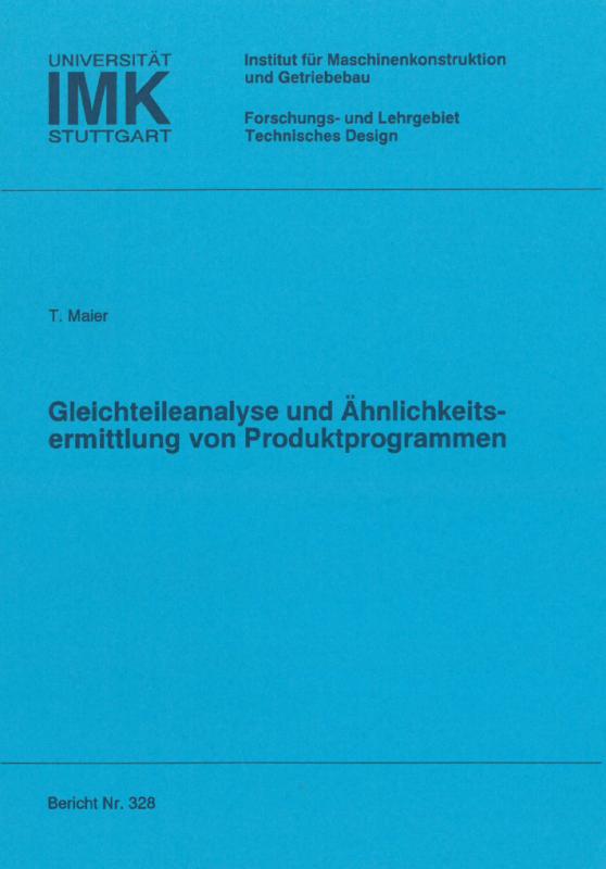 Cover-Bild Gleichteileanalyse und Ähnlichkeitsermittlung von Produktprogrammen