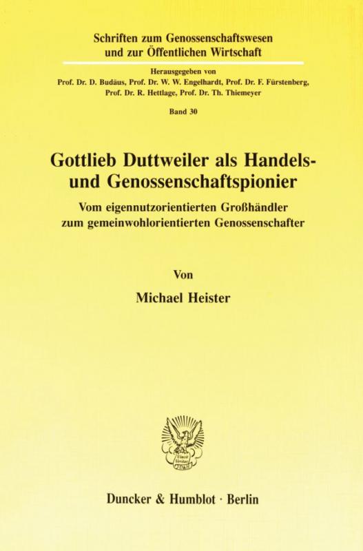 Cover-Bild Gottlieb Duttweiler als Handels- und Genossenschaftspionier.