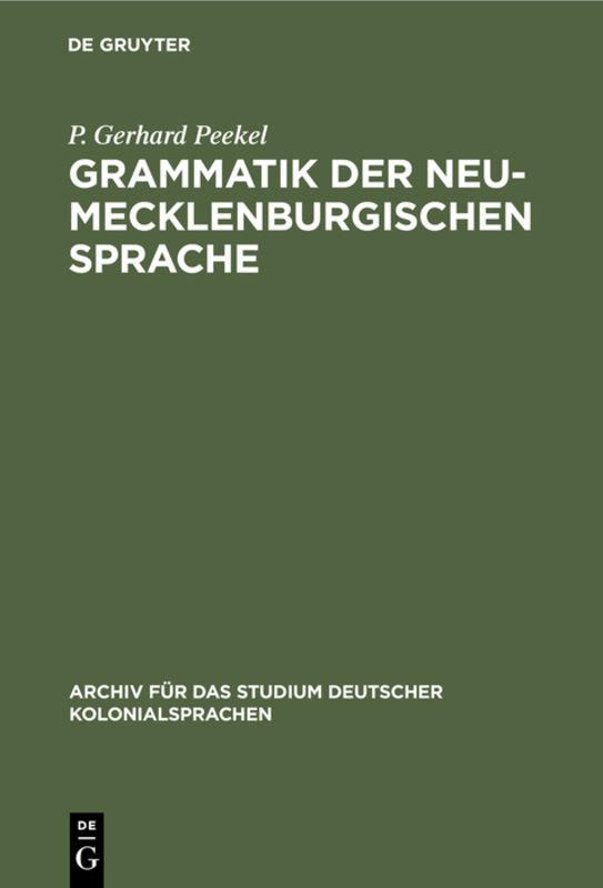 Cover-Bild Grammatik der Neu-Mecklenburgischen Sprache