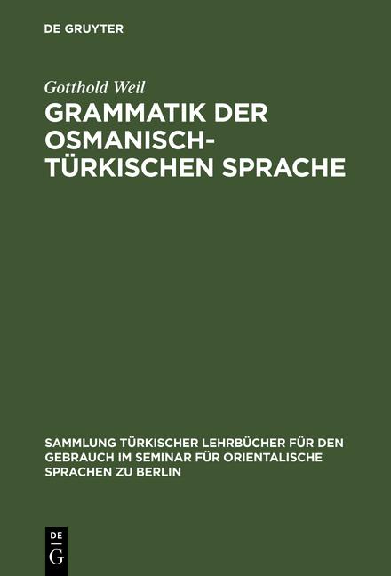 Cover-Bild Grammatik der osmanisch-türkischen Sprache